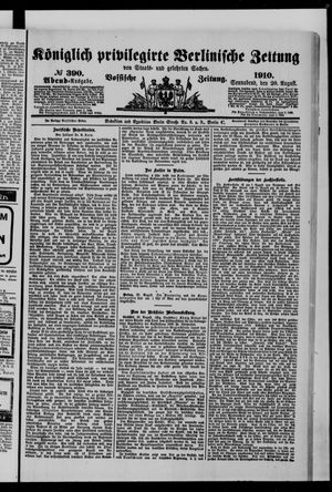 Königlich privilegirte Berlinische Zeitung von Staats- und gelehrten Sachen vom 20.08.1910