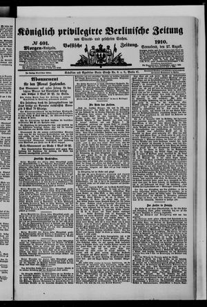 Königlich privilegirte Berlinische Zeitung von Staats- und gelehrten Sachen on Aug 27, 1910