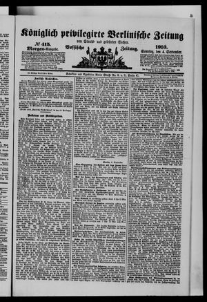 Königlich privilegirte Berlinische Zeitung von Staats- und gelehrten Sachen vom 04.09.1910
