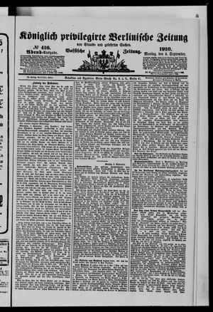 Königlich privilegirte Berlinische Zeitung von Staats- und gelehrten Sachen vom 05.09.1910
