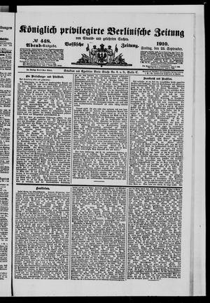 Königlich privilegirte Berlinische Zeitung von Staats- und gelehrten Sachen vom 23.09.1910