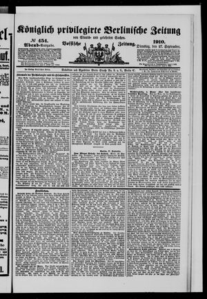 Königlich privilegirte Berlinische Zeitung von Staats- und gelehrten Sachen vom 27.09.1910