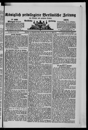 Königlich privilegirte Berlinische Zeitung von Staats- und gelehrten Sachen vom 06.10.1910