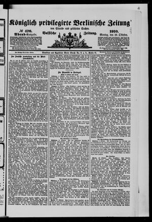 Königlich privilegirte Berlinische Zeitung von Staats- und gelehrten Sachen vom 10.10.1910