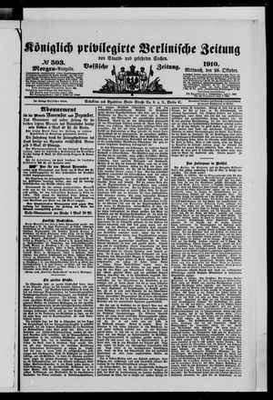 Königlich privilegirte Berlinische Zeitung von Staats- und gelehrten Sachen vom 26.10.1910