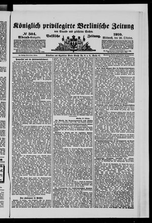 Königlich privilegirte Berlinische Zeitung von Staats- und gelehrten Sachen vom 26.10.1910