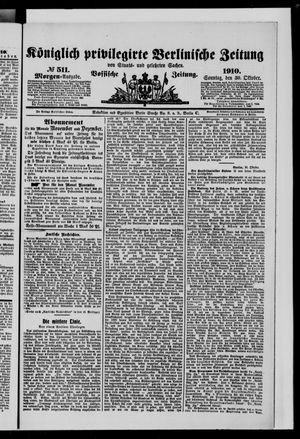 Königlich privilegirte Berlinische Zeitung von Staats- und gelehrten Sachen vom 30.10.1910