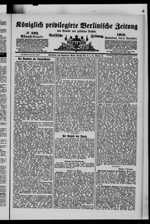 Königlich privilegirte Berlinische Zeitung von Staats- und gelehrten Sachen vom 05.11.1910