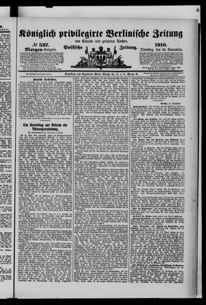 Königlich privilegirte Berlinische Zeitung von Staats- und gelehrten Sachen on Nov 15, 1910