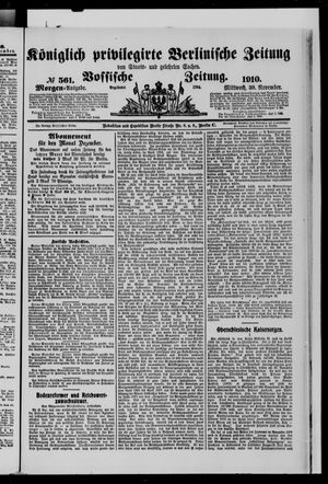 Königlich privilegirte Berlinische Zeitung von Staats- und gelehrten Sachen vom 30.11.1910