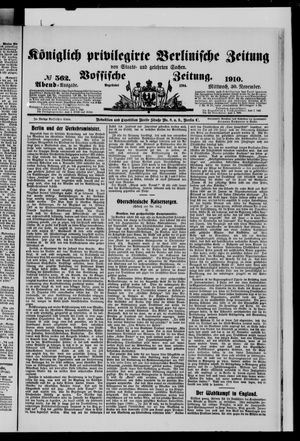 Königlich privilegirte Berlinische Zeitung von Staats- und gelehrten Sachen vom 30.11.1910
