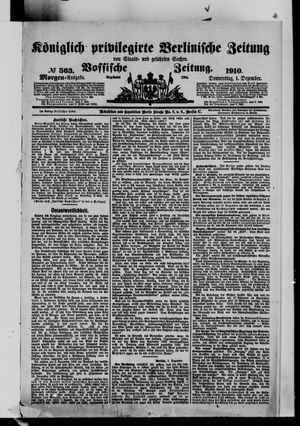Königlich privilegirte Berlinische Zeitung von Staats- und gelehrten Sachen on Dec 1, 1910