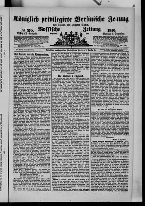 Königlich privilegirte Berlinische Zeitung von Staats- und gelehrten Sachen vom 05.12.1910