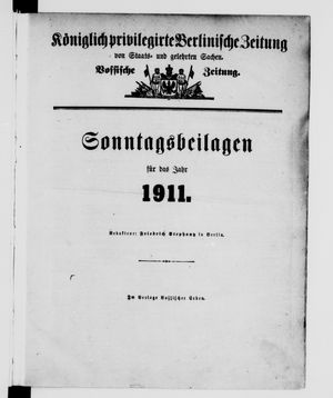 Königlich privilegirte Berlinische Zeitung von Staats- und gelehrten Sachen vom 01.01.1911