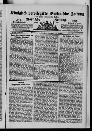 Königlich privilegirte Berlinische Zeitung von Staats- und gelehrten Sachen on Jan 4, 1911