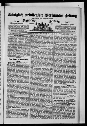 Königlich privilegirte Berlinische Zeitung von Staats- und gelehrten Sachen vom 07.01.1911