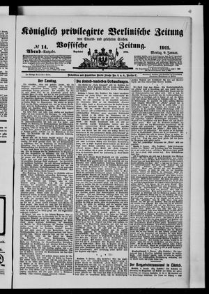 Königlich privilegirte Berlinische Zeitung von Staats- und gelehrten Sachen vom 09.01.1911