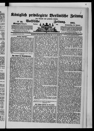Königlich privilegirte Berlinische Zeitung von Staats- und gelehrten Sachen vom 12.01.1911
