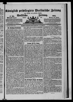 Königlich privilegirte Berlinische Zeitung von Staats- und gelehrten Sachen vom 23.01.1911