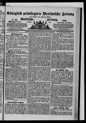 Königlich privilegirte Berlinische Zeitung von Staats- und gelehrten Sachen vom 26.01.1911