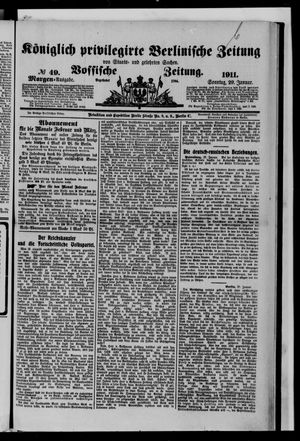 Königlich privilegirte Berlinische Zeitung von Staats- und gelehrten Sachen vom 29.01.1911