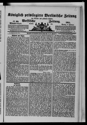 Königlich privilegirte Berlinische Zeitung von Staats- und gelehrten Sachen on Feb 6, 1911