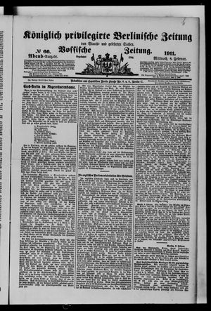 Königlich privilegirte Berlinische Zeitung von Staats- und gelehrten Sachen vom 08.02.1911