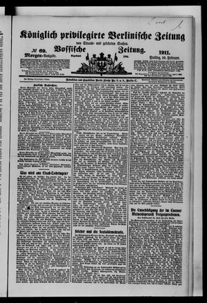 Königlich privilegirte Berlinische Zeitung von Staats- und gelehrten Sachen on Feb 10, 1911