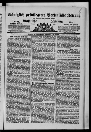 Königlich privilegirte Berlinische Zeitung von Staats- und gelehrten Sachen vom 13.02.1911