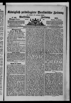 Königlich privilegirte Berlinische Zeitung von Staats- und gelehrten Sachen vom 19.02.1911