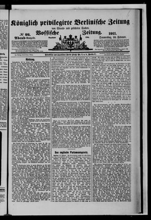 Königlich privilegirte Berlinische Zeitung von Staats- und gelehrten Sachen vom 23.02.1911