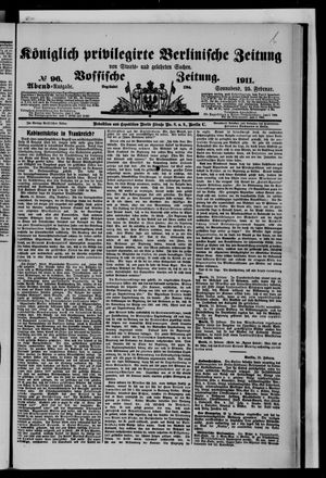 Königlich privilegirte Berlinische Zeitung von Staats- und gelehrten Sachen on Feb 25, 1911