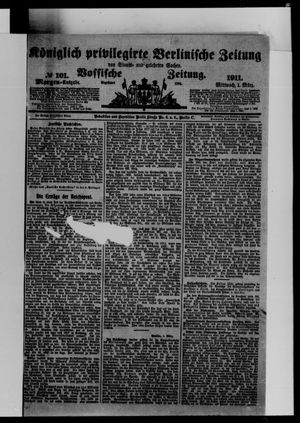 Königlich privilegirte Berlinische Zeitung von Staats- und gelehrten Sachen vom 01.03.1911