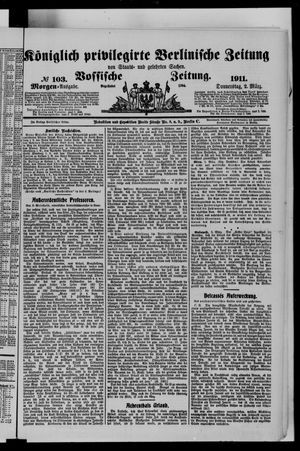 Königlich privilegirte Berlinische Zeitung von Staats- und gelehrten Sachen vom 02.03.1911
