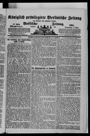 Königlich privilegirte Berlinische Zeitung von Staats- und gelehrten Sachen vom 02.03.1911
