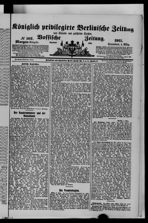 Königlich privilegirte Berlinische Zeitung von Staats- und gelehrten Sachen vom 04.03.1911