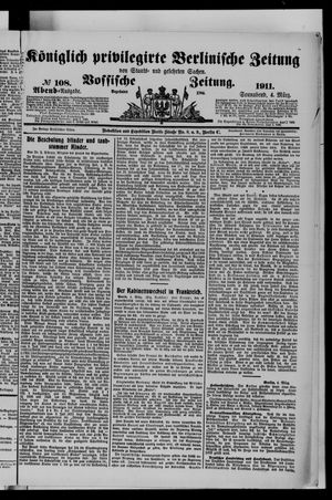 Königlich privilegirte Berlinische Zeitung von Staats- und gelehrten Sachen vom 04.03.1911
