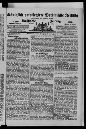 Königlich privilegirte Berlinische Zeitung von Staats- und gelehrten Sachen vom 06.03.1911