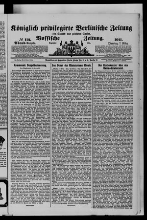 Königlich privilegirte Berlinische Zeitung von Staats- und gelehrten Sachen on Mar 7, 1911