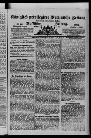 Königlich privilegirte Berlinische Zeitung von Staats- und gelehrten Sachen vom 12.03.1911