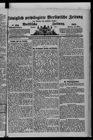 Königlich privilegirte Berlinische Zeitung von Staats- und gelehrten Sachen on Mar 13, 1911