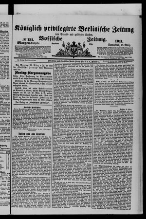 Königlich privilegirte Berlinische Zeitung von Staats- und gelehrten Sachen vom 18.03.1911