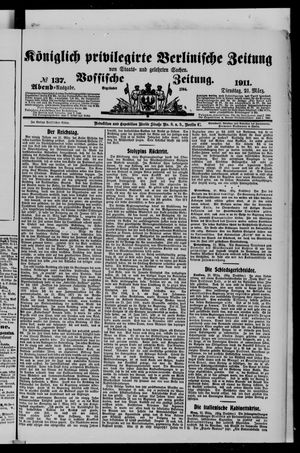 Königlich privilegirte Berlinische Zeitung von Staats- und gelehrten Sachen on Mar 21, 1911