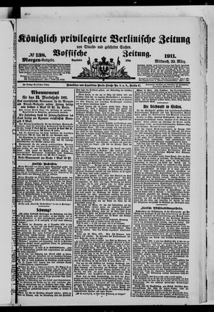 Königlich privilegirte Berlinische Zeitung von Staats- und gelehrten Sachen vom 22.03.1911