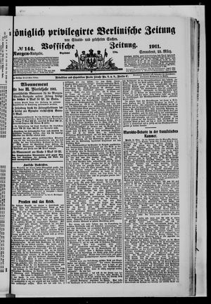 Königlich privilegirte Berlinische Zeitung von Staats- und gelehrten Sachen vom 25.03.1911