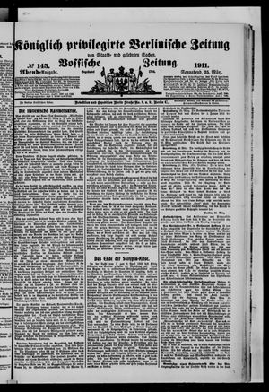 Königlich privilegirte Berlinische Zeitung von Staats- und gelehrten Sachen on Mar 25, 1911