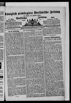 Königlich privilegirte Berlinische Zeitung von Staats- und gelehrten Sachen vom 30.03.1911