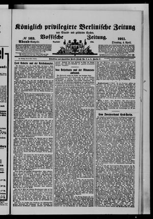 Königlich privilegirte Berlinische Zeitung von Staats- und gelehrten Sachen on Apr 4, 1911