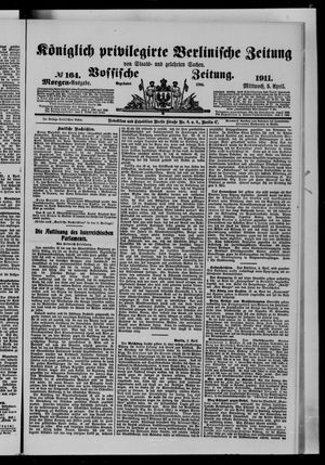 Königlich privilegirte Berlinische Zeitung von Staats- und gelehrten Sachen on Apr 5, 1911