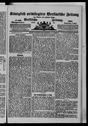Königlich privilegirte Berlinische Zeitung von Staats- und gelehrten Sachen vom 06.04.1911